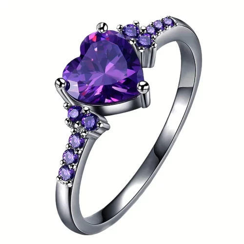 Bague Améthyste Coeur Violet